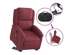 Poltrona de massagens reclin. elevatória tecido vermelho tinto SHL74993