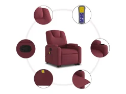 Poltrona de massagens reclin. elevatória tecido vermelho tinto SHL54335