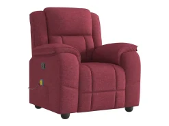 Poltrona de massagens reclinável tecido vermelho tinto