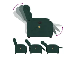 Poltrona de massagens reclinável elétrica veludo verde-escuro SHL716325