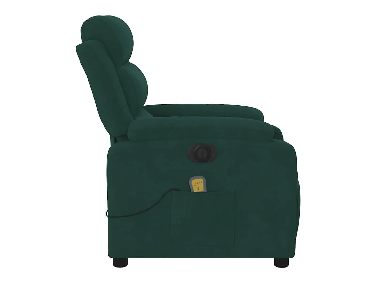 Poltrona de massagens reclinável elétrica veludo verde-escuro SHL716325