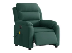 Poltrona de massagens reclinável elétrica veludo verde-escuro SHL716325