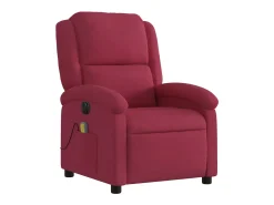 Poltrona de massagens reclinável elétrica veludo vermelho tinto SHL382984