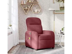 Poltrona de massagens reclinável tecido vermelho tinto SHL39008