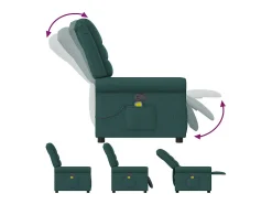 Poltrona de massagens reclinável tecido verde-escuro SHL836467
