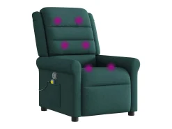 Poltrona de massagens reclinável tecido verde-escuro SHL836467