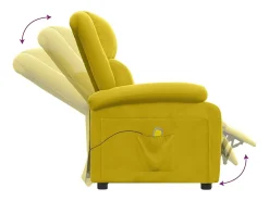 Poltrona de massagens veludo amarelo