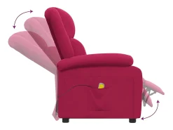 Poltrona de massagens veludo vermelho tinto