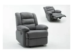 Poltrona de relaxamento "Buckingham" - 85 x 93 x 100 cm - Cinza claro