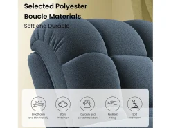 Poltrona de relaxamento elétrico com apoio de pé e USB, veludo de pelúcia, cadeira de lazer ajustável, anti-estática, 96x97x104cm, Azul