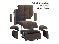 Poltrona de relaxamento elétrico com apoio de pé e USB, veludo de pelúcia, cadeira de lazer ajustável, anti-estática, 96x97x104cm, Brown
