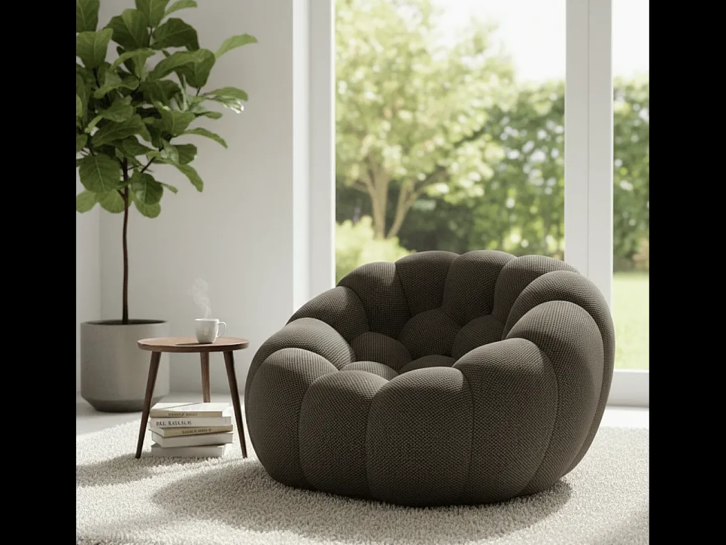 Poltrona de sala Cocoon 1 lugar - chocolate
