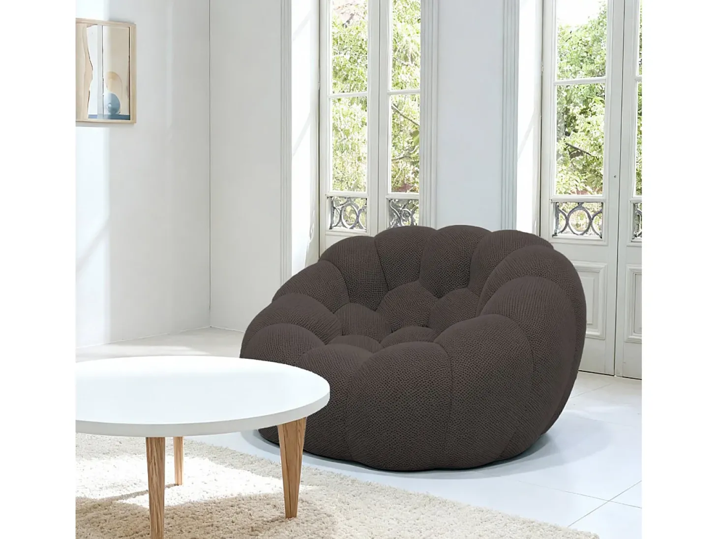 Poltrona de sala Cocoon 1 lugar - chocolate