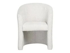 Poltrona de sala confortável em tecido bouclé branco. Coleção KYOTO