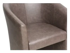 Poltrona de sala de estar confortável marrom escuro. Coleção KYOTO