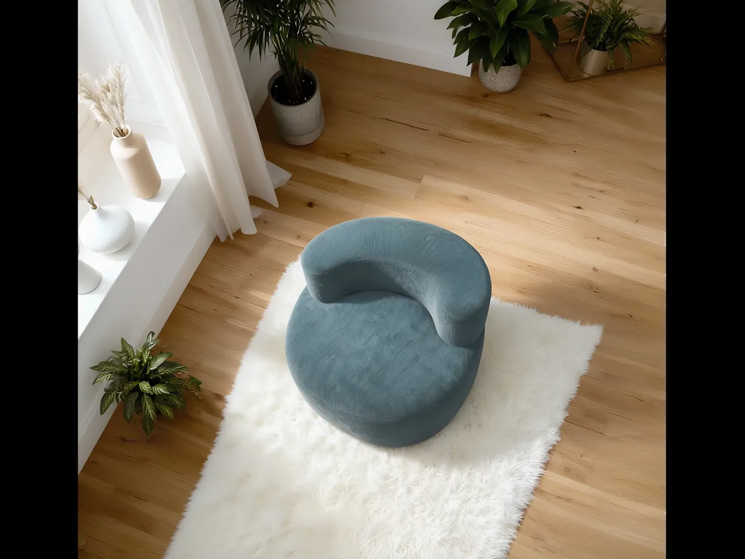 Poltrona de sala Milo 1 lugar - sálvia