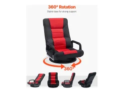 Poltrona de Solo SucceBuy Cadeira Plegável com Reposabracos, Ajustável, Giratória a 360°