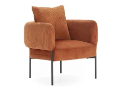 Poltrona de veludo com pernas de metal 70x61 h72 cm