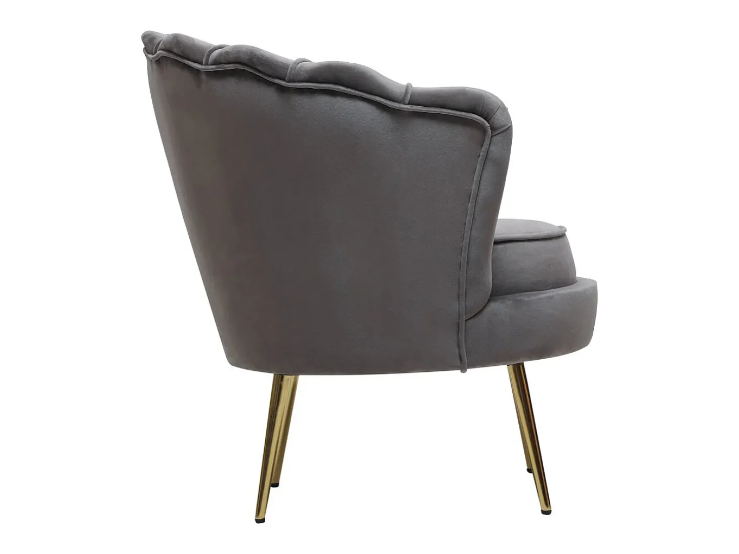 Poltrona de veludo "Floria" - 75 x 68 x 77,5 cm - Cinza