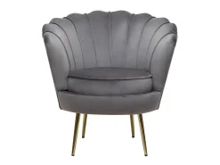 Poltrona de veludo "Floria" - 75 x 68 x 77,5 cm - Cinza