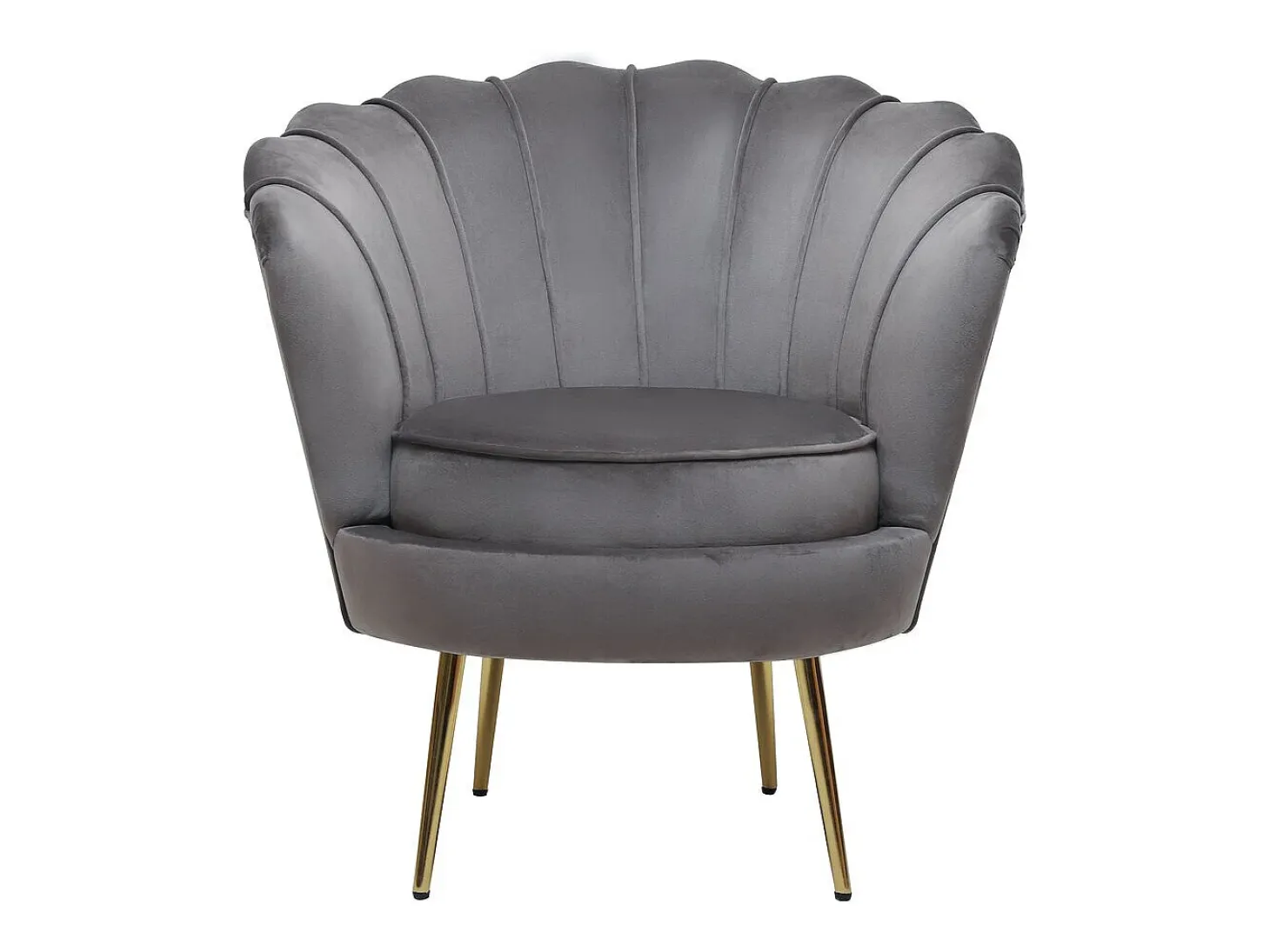 Poltrona de veludo "Floria" - 75 x 68 x 77,5 cm - Cinza