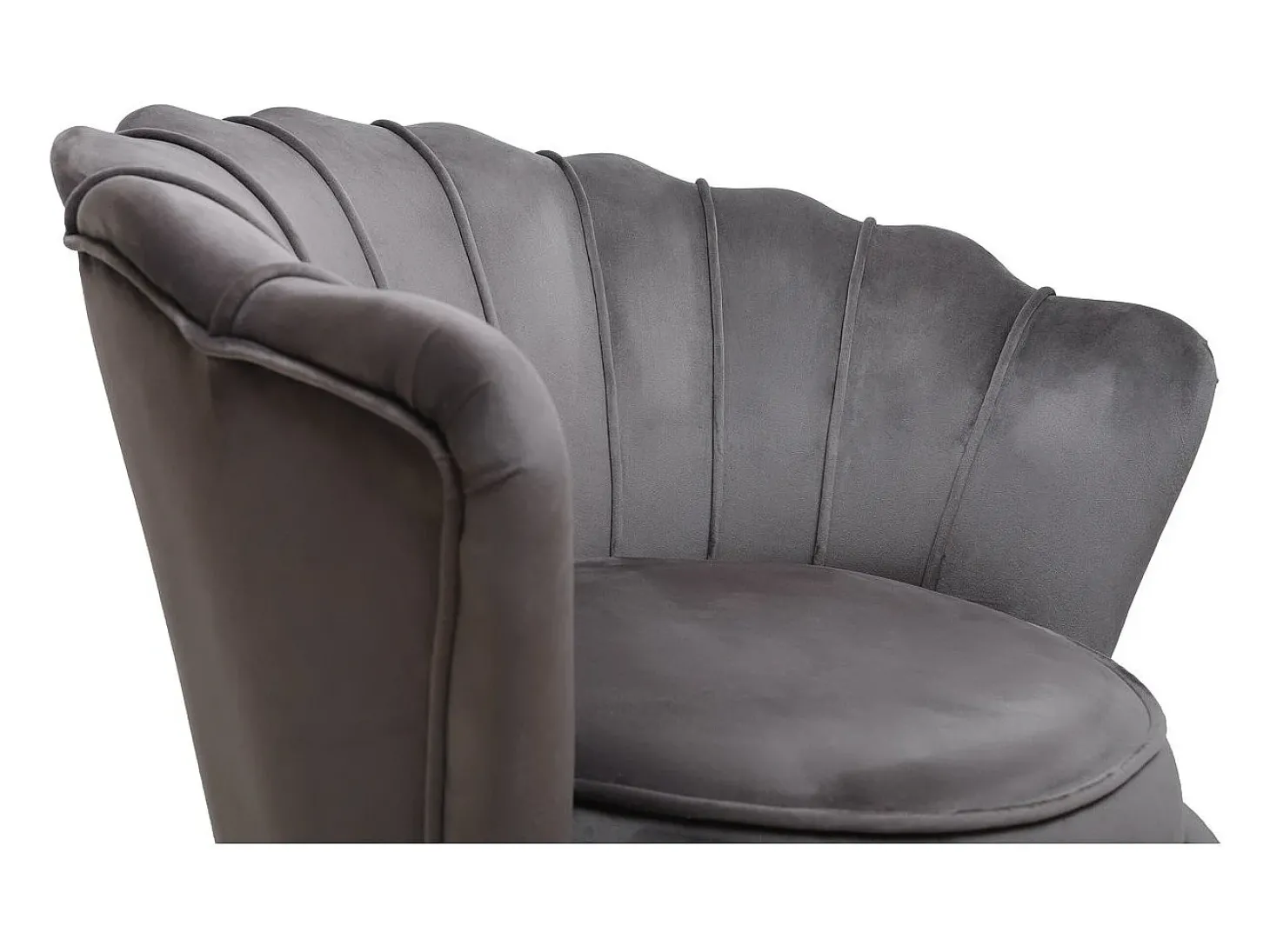 Poltrona de veludo "Floria" - 75 x 68 x 77,5 cm - Cinza