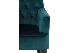 Poltrona decorativa em veludo de petróleo