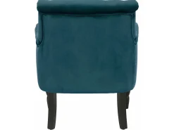 Poltrona decorativa em veludo de petróleo