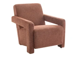 Poltrona design tecido texturizado cor terracota ISPARTA