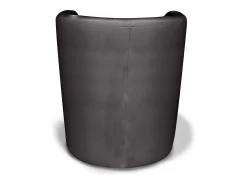 Poltrona Dpanett, Poltrona de sala, Assento acolchoado, Cadeira com braços em couro ecológico, 64x63h76 cm, Preto