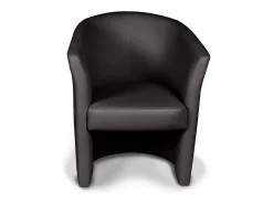 Poltrona Dpanett, Poltrona de sala, Assento acolchoado, Cadeira com braços em couro ecológico, 64x63h76 cm, Preto