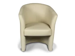 Poltrona Dpanett, Poltrona de sala, Assento acolchoado, Cadeira com braços em couro ecológico, 64x63h76 cm, Bege
