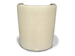 Poltrona Dpanett, Poltrona de sala, Assento acolchoado, Cadeira com braços em couro ecológico, 64x63h76 cm, Bege