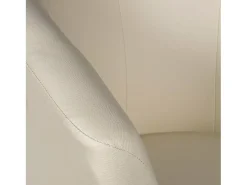 Poltrona Dpanett, Poltrona de sala, Assento acolchoado, Cadeira com braços em couro ecológico, 64x63h76 cm, Bege