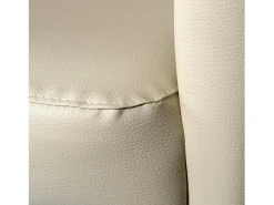 Poltrona Dpanett, Poltrona de sala, Assento acolchoado, Cadeira com braços em couro ecológico, 64x63h76 cm, Bege