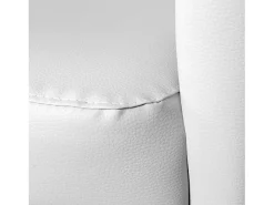 Poltrona Dpanett, Poltrona de sala, Assento acolchoado, Cadeira com braços em couro ecológico, 64x63h76 cm, Branco