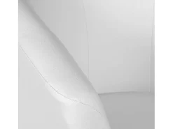 Poltrona Dpanett, Poltrona de sala, Assento acolchoado, Cadeira com braços em couro ecológico, 64x63h76 cm, Branco