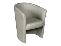 Poltrona Dpanett, Poltrona de sala, Assento acolchoado, Cadeira com braços em couro ecológico, 64x63h76 cm, Cinza