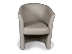 Poltrona Dpanett, Poltrona de sala, Assento acolchoado, Cadeira com braços em couro ecológico, 64x63h76 cm, Cinza