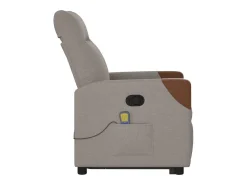 Poltrona elevatória de massagens tecido cinzento-acastanhado SHL508192