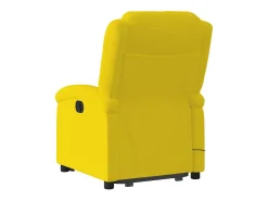 Poltrona elevatória de massagens veludo amarelo SHL701237