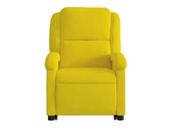 Poltrona elevatória de massagens veludo amarelo SHL701237