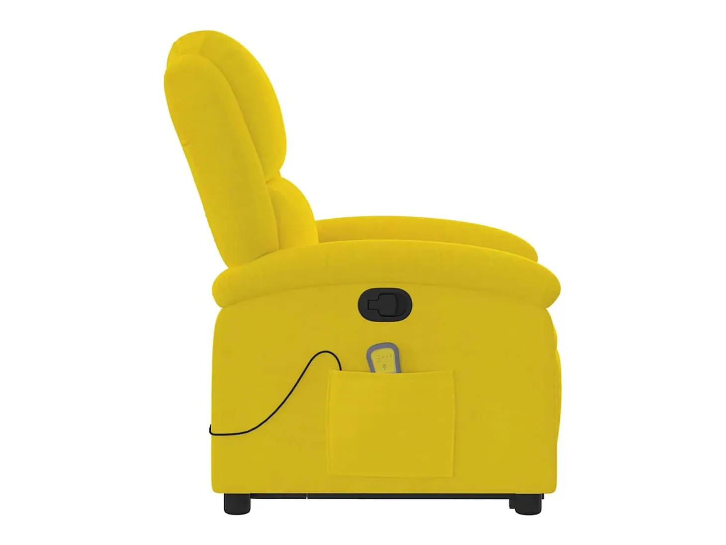 Poltrona elevatória de massagens veludo amarelo SHL701237