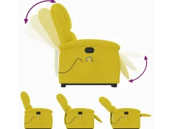 Poltrona elevatória de massagens veludo amarelo SHL701237
