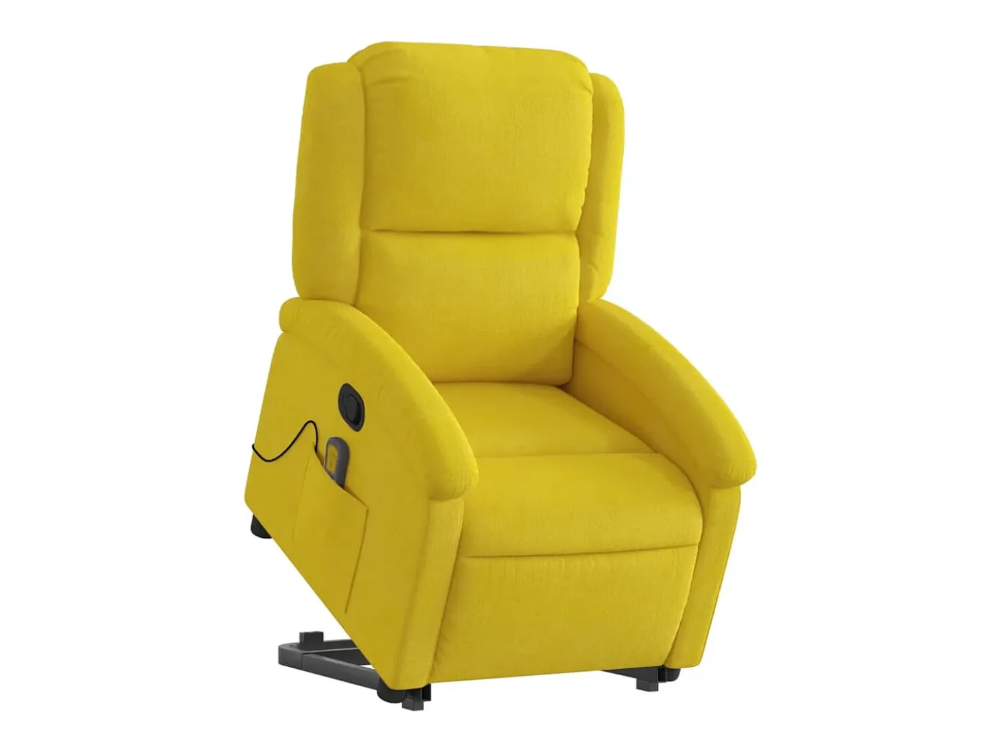 Poltrona elevatória de massagens veludo amarelo SHL701237