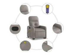 Poltrona elevatória de massagens tecido cinzento-acastanhado SHL509266