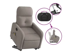 Poltrona elevatória de massagens tecido cinzento-acastanhado SHL509266