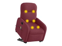 Poltrona elevatória de massagens elétrica tecido vermelho tinto SHL31113