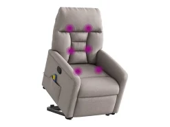 Poltrona elevatória de massagens tecido cinzento-acastanhado SHL783009
