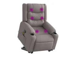 Poltrona elevatória de massagens tecido cinzento-acastanhado SHL189226
